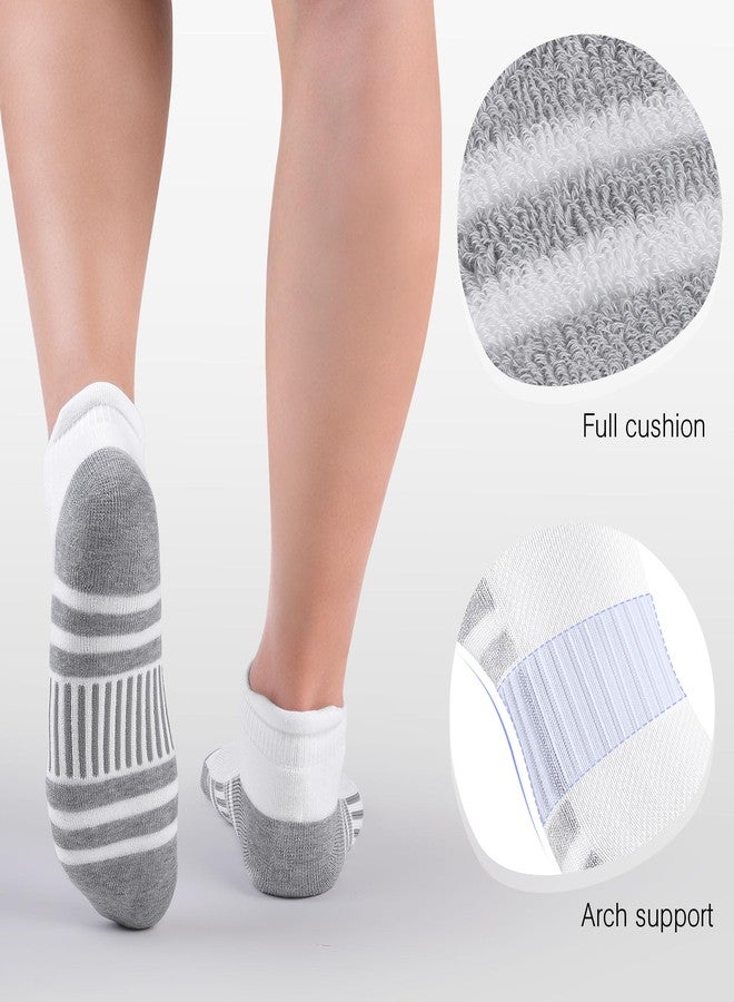 Felicigeely Ankle Athletic Running Socks Low Cut Sports Socks Breathable Cushioned Tab Socks for Men Women 6 Pairs (US, Numeric, 9, 12, Regular, Regular, White/Black/Grey Assorted) - Image 3
